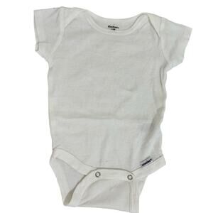 Gerber White Short Sleeve Onesie Bodysuit Size 0-3 Months